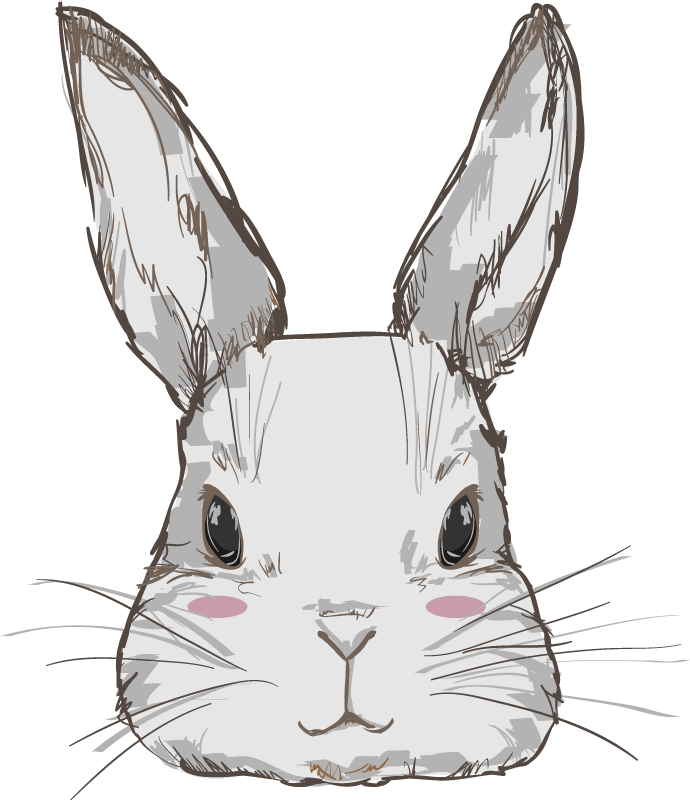 乙烯基地毯动物可爱兔头 - TenStickers