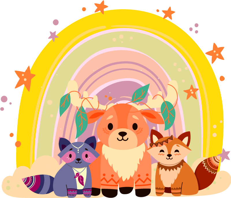 乙烯基地毯动物迷人生物三重奏 - TenStickers