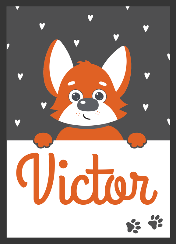 乙烯基地毯动物儿童狗狗名字海报 - TenStickers