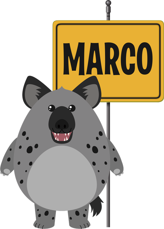 乙烯基地毯动物带名字的野生动物土狼 - TenStickers