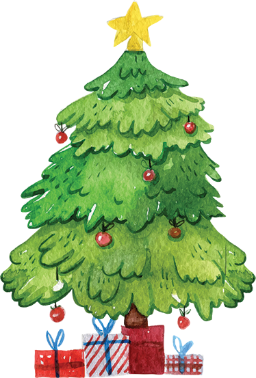 乙烯基地毯圣诞礼物树 - TenStickers