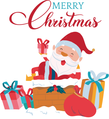 乙烯基地毯圣诞 我们与圣诞老人共度快乐圣诞 - TenStickers