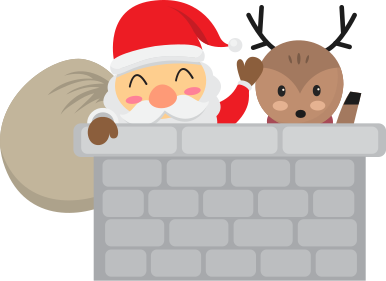 乙烯基地毯圣诞圣诞老人和驯鹿 - TenStickers