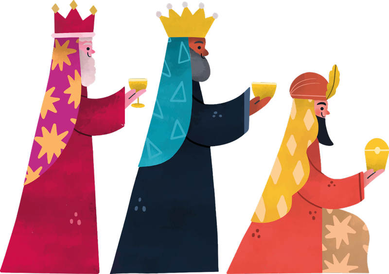 乙烯基地毯圣诞水彩三王 - TenStickers