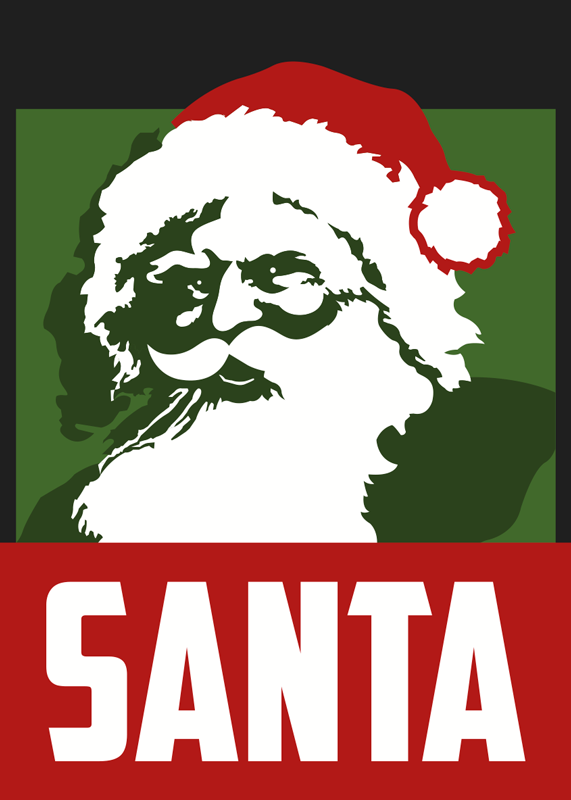 乙烯基地毯圣诞逼真的圣诞老人 - TenStickers