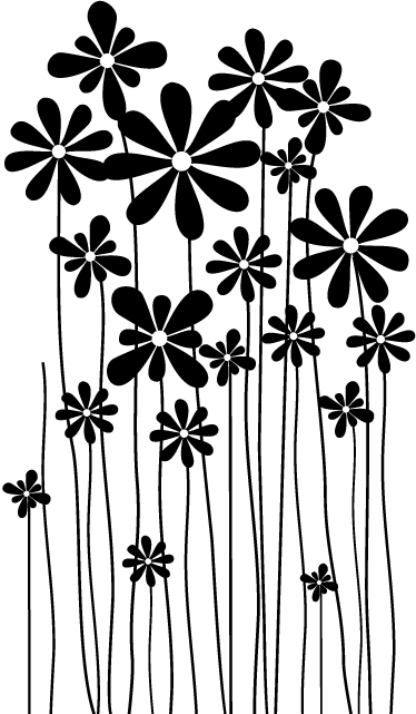 乙烯基花草地毯大黑花 - TenStickers