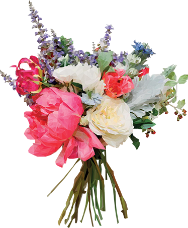 乙烯基花草地毯几何花束 - TenStickers