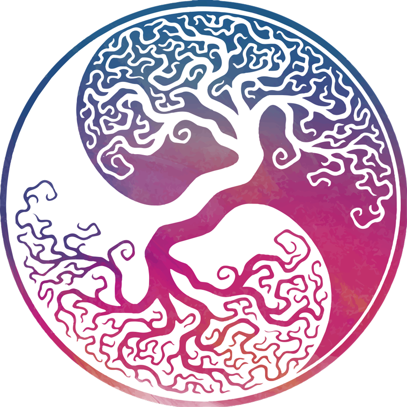 乙烯基花草地毯阴阳树生命 - TenStickers