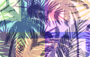 乙烯基花草地毯复古棕榈图案 - TenStickers