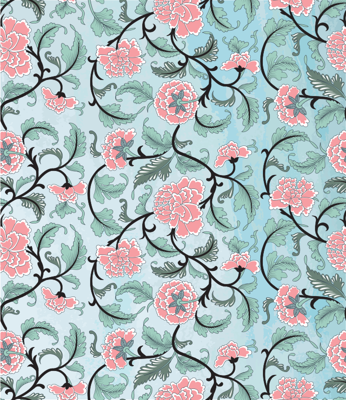 乙烯基花草地毯日本花卉窗膜 - TenStickers