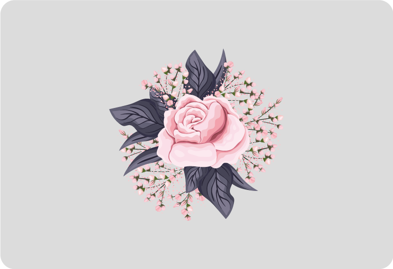 乙烯基花草地毯设计惊艳粉色花卉 - TenStickers