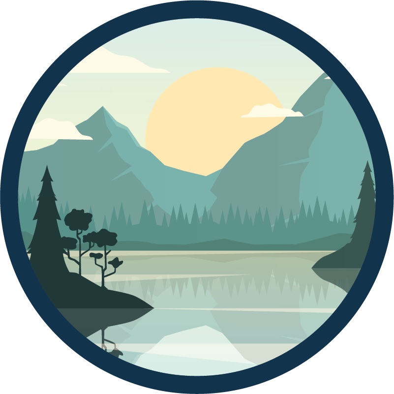 乙烯基花草地毯 山水剪影 - TenStickers