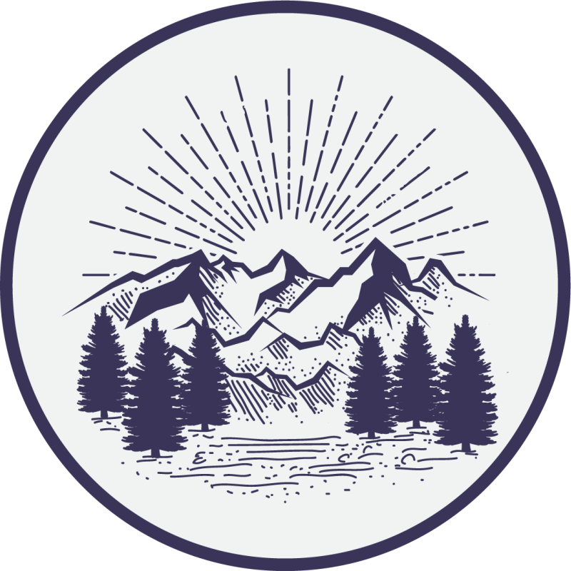 乙烯基花草地毯山景圆形款式 - TenStickers