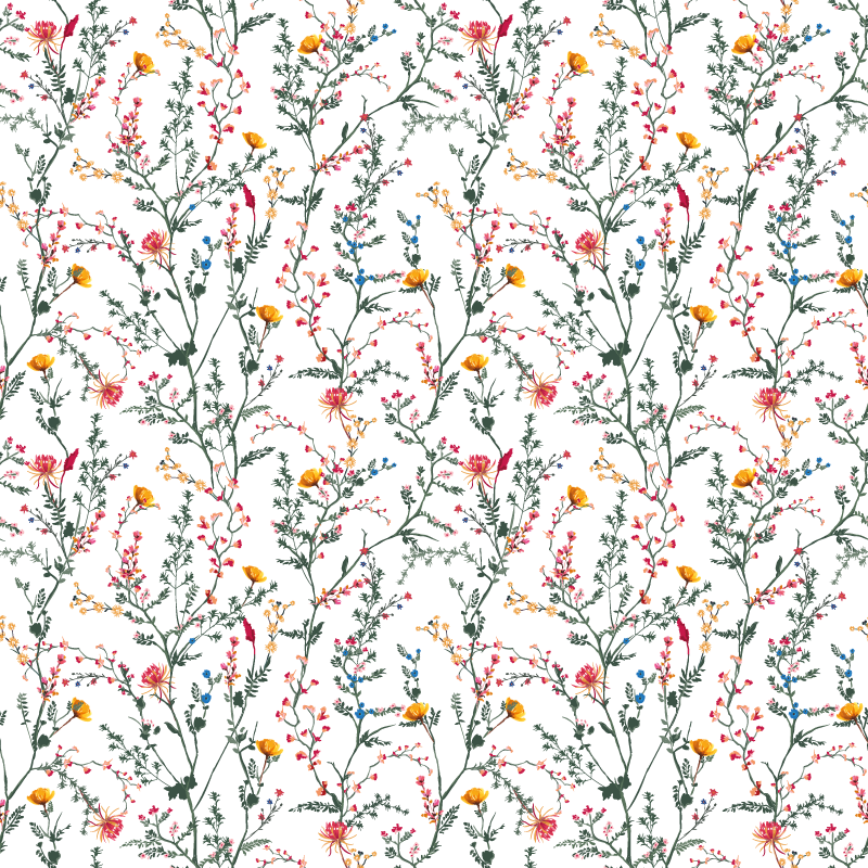 乙烯基花草地毯薄型极简花园花卉 - TenStickers