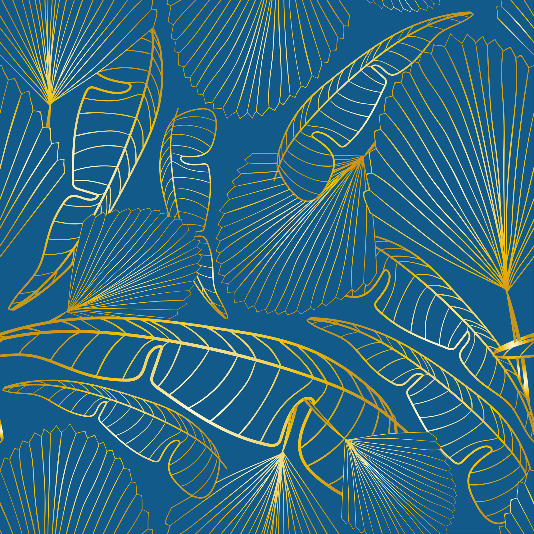 乙烯基花草地毯金色叶子 - TenStickers