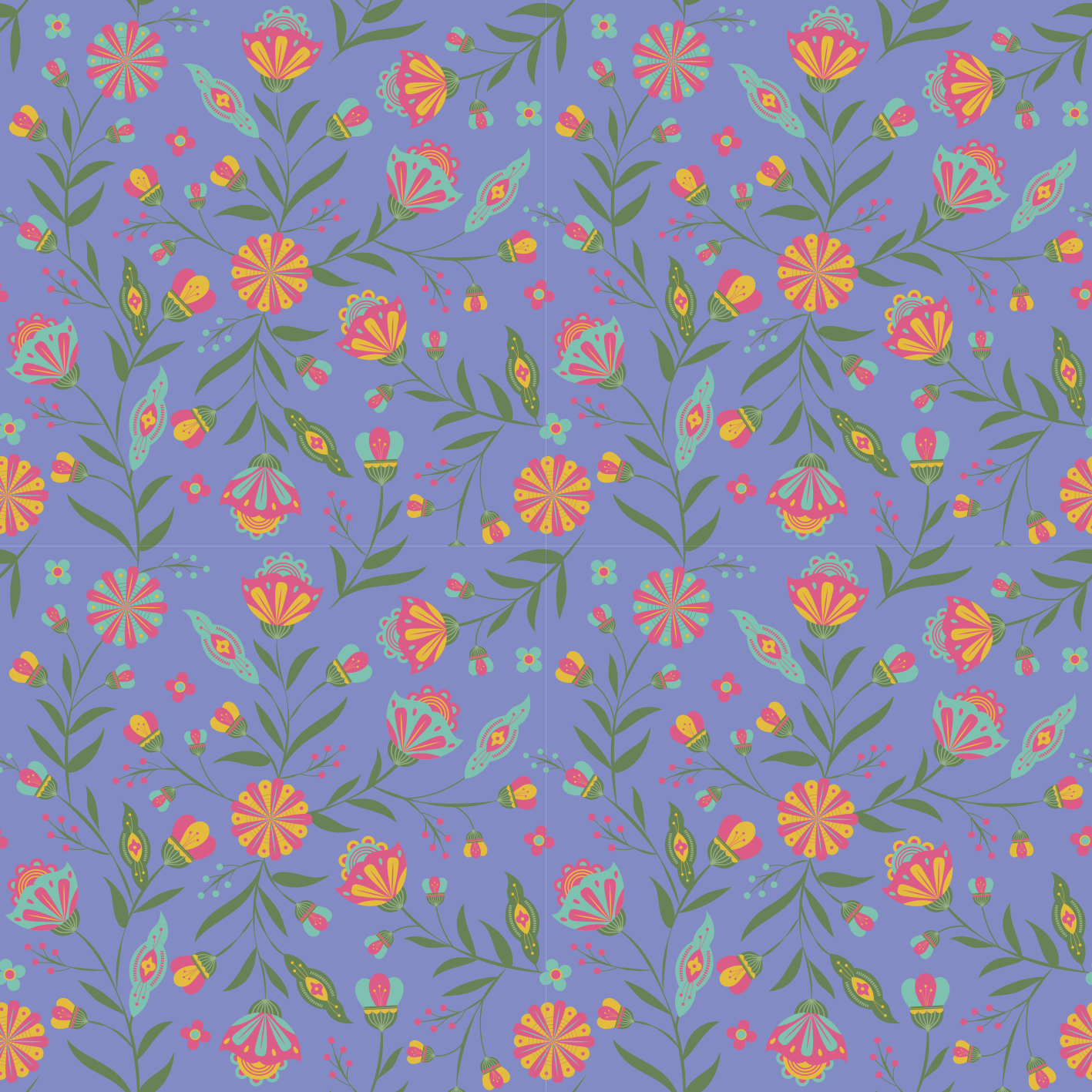 乙烯基花草地毯可爱儿童设计 - TenStickers