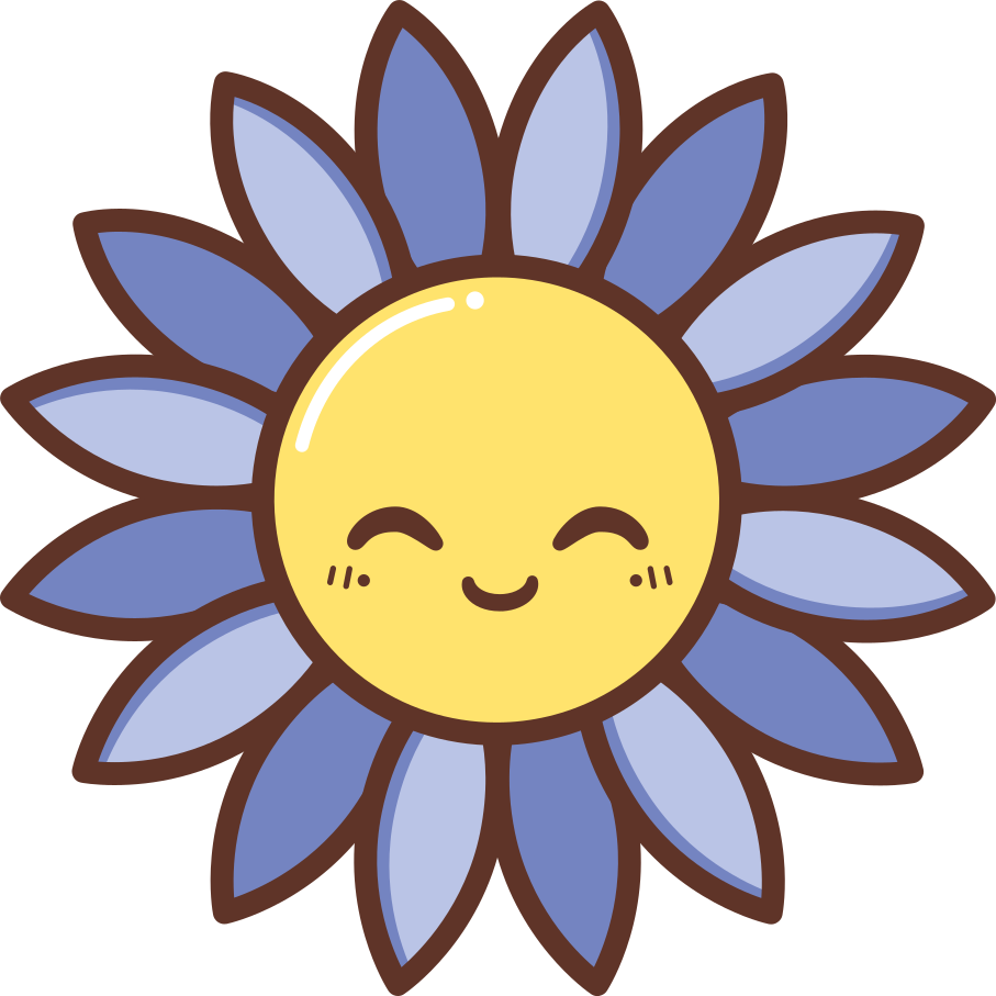 乙烯基花草地毯剪影快乐紫花 - TenStickers