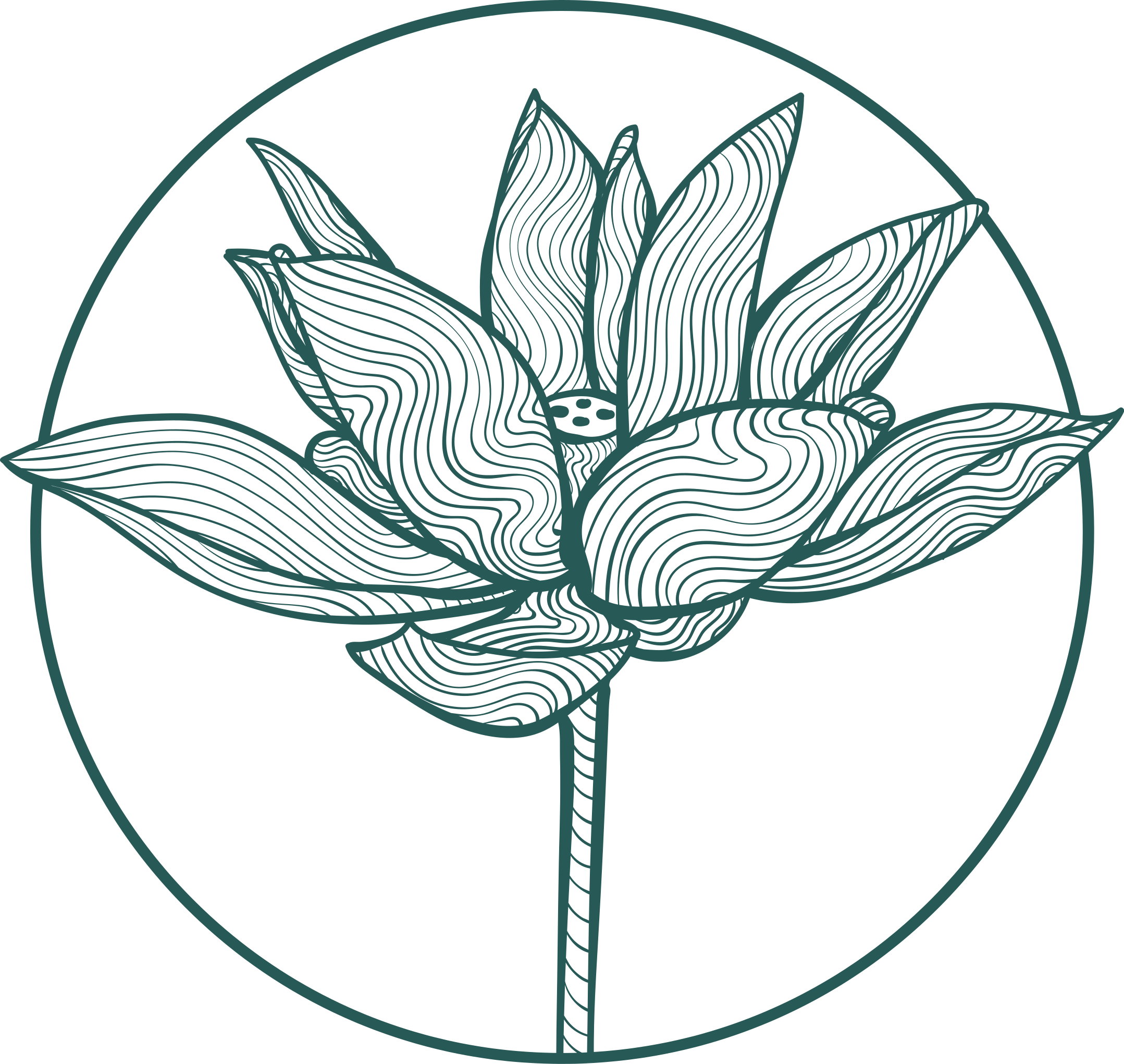 乙烯基花草地毯莲花绽放插图 - TenStickers