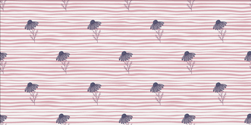 乙烯基花草地毯紫色雏菊花图案 - TenStickers