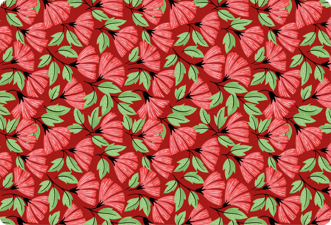 乙烯基花草地毯复古红色花纹 - TenStickers