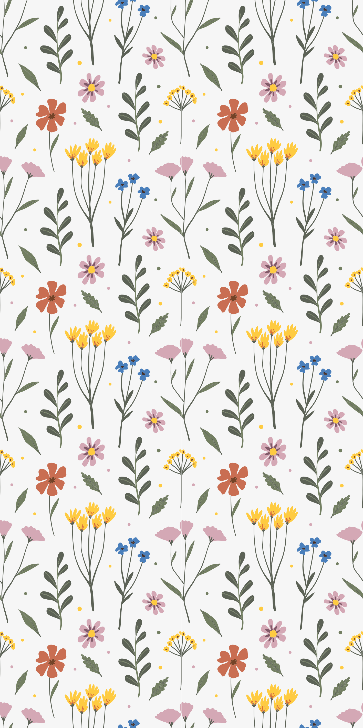 乙烯基花草地毯，花园多色花卉图案 - TenStickers