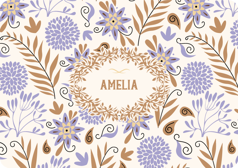 乙烯基花草地毯 手绘复古花卉图案 - TenStickers