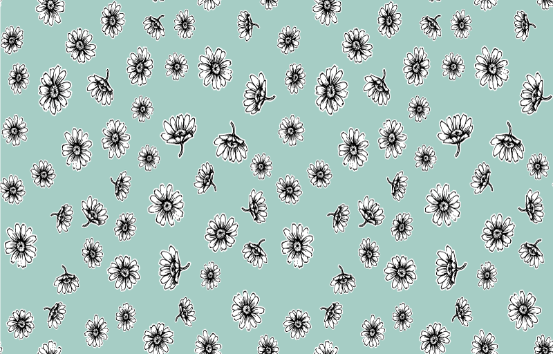 乙烯基花草地毯可爱白色洋甘菊图案 - TenStickers