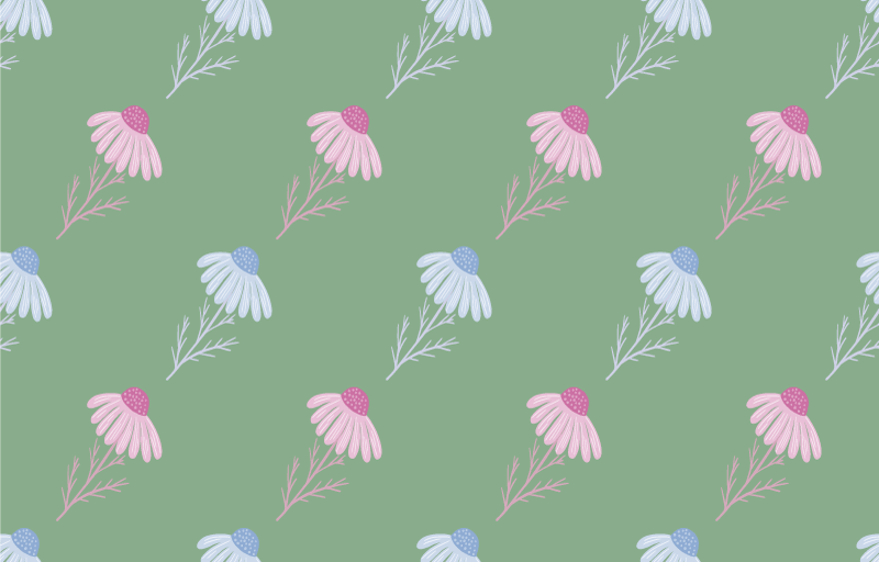 乙烯基花草地毯菊花茶花图案 - TenStickers