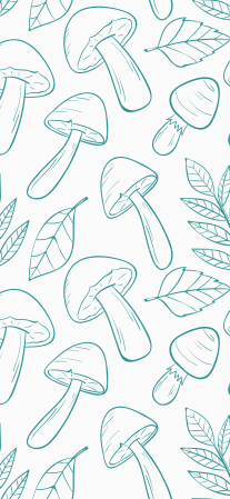 乙烯基花草地毯白色和浅蓝色蘑菇图案 - TenStickers