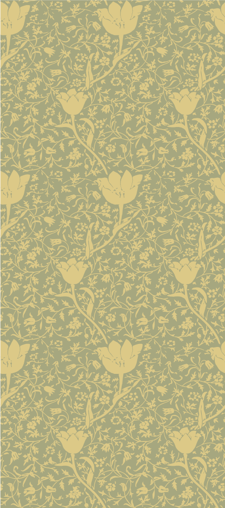 乙烯基花草地毯金绿细腻花卉图案 - TenStickers