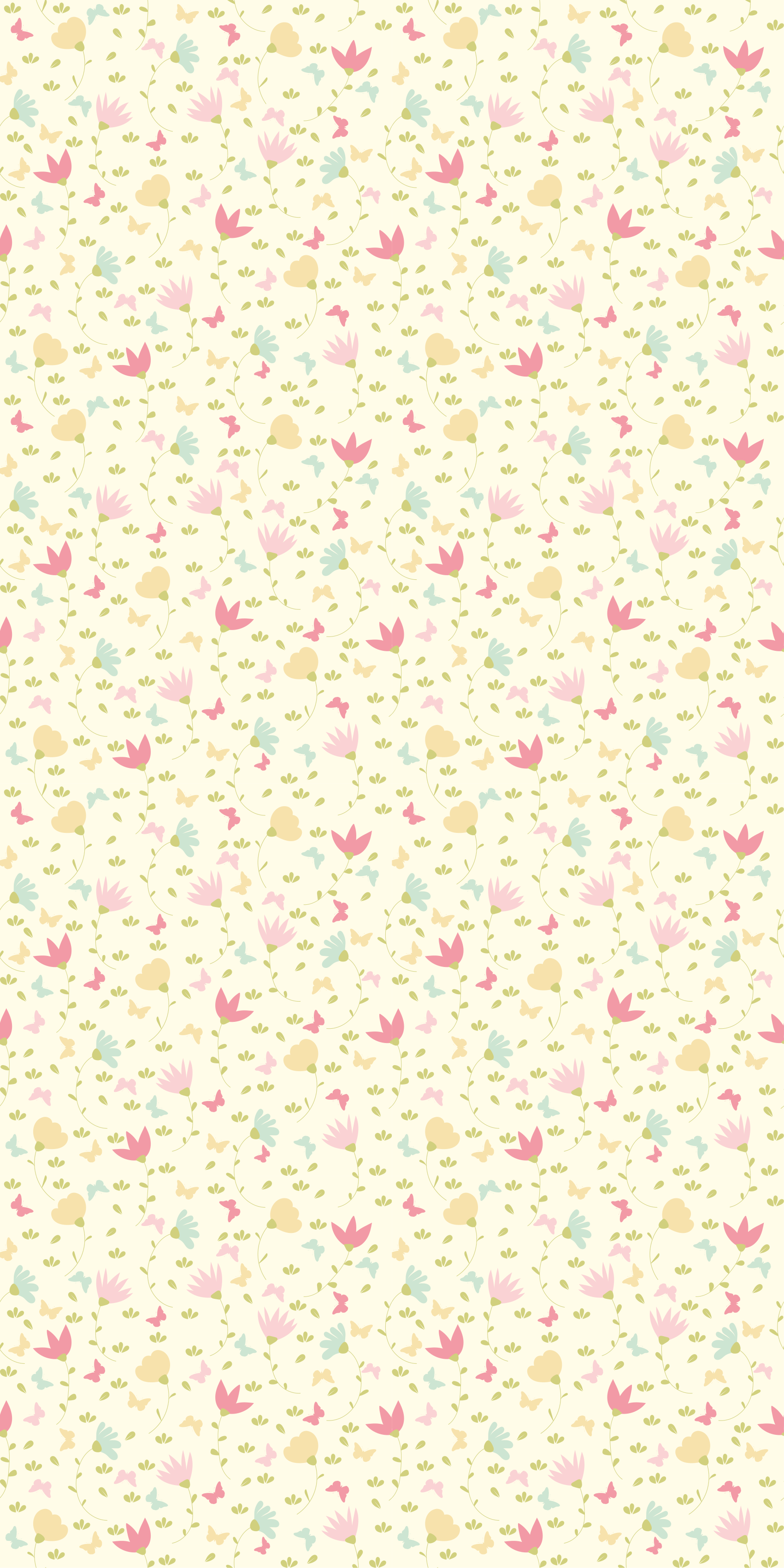 乙烯基花草地毯 花朵与蝴蝶 - TenStickers