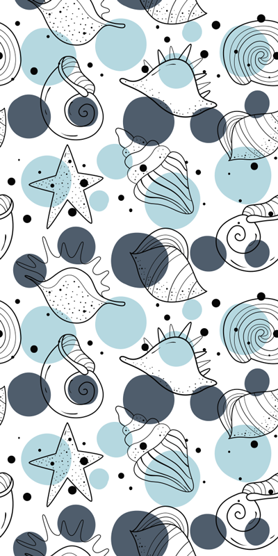 乙烯基花草地毯时尚贝壳图案 - TenStickers