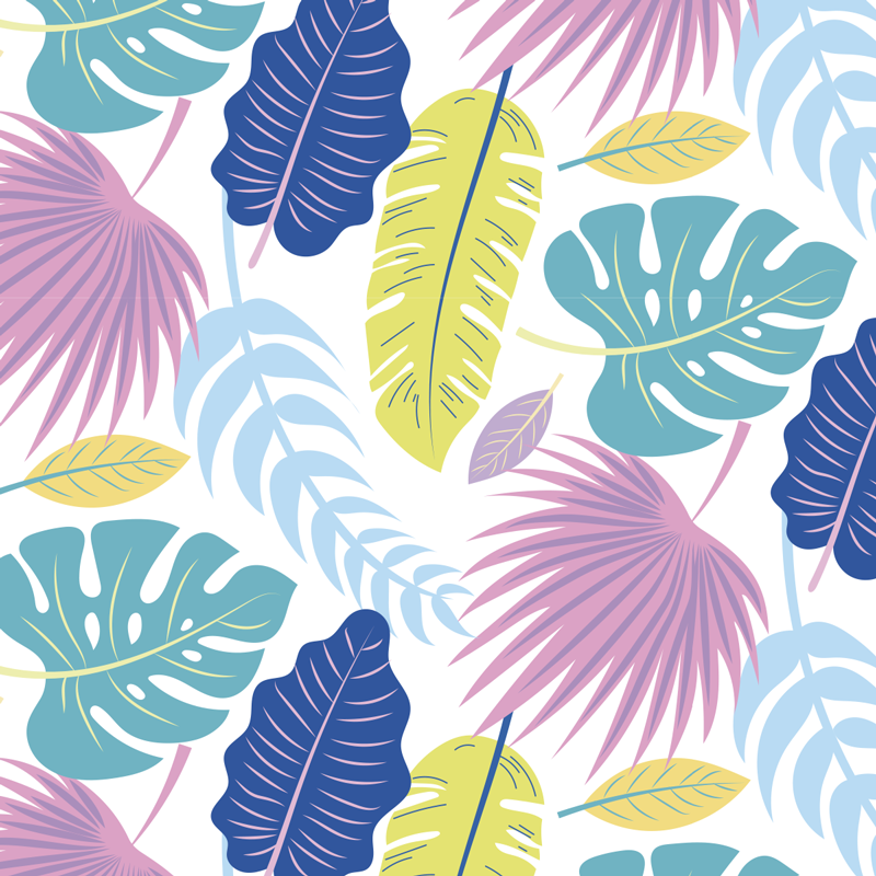 乙烯基花草地毯 彩色叶子图案 - TenStickers