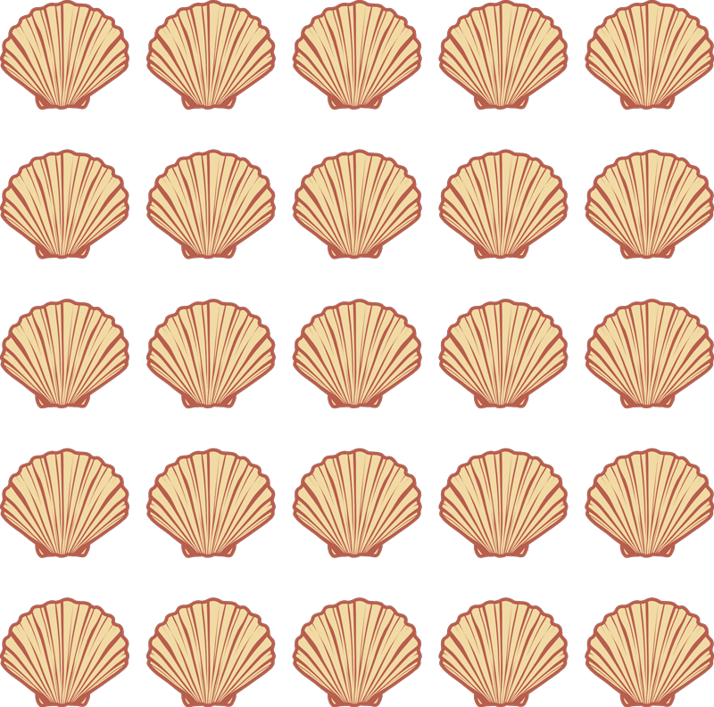 乙烯基花草地毯海洋贝壳图案 - TenStickers