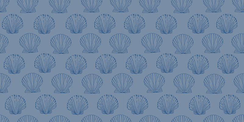 乙烯基花草地毯贝壳图案设计 - TenStickers