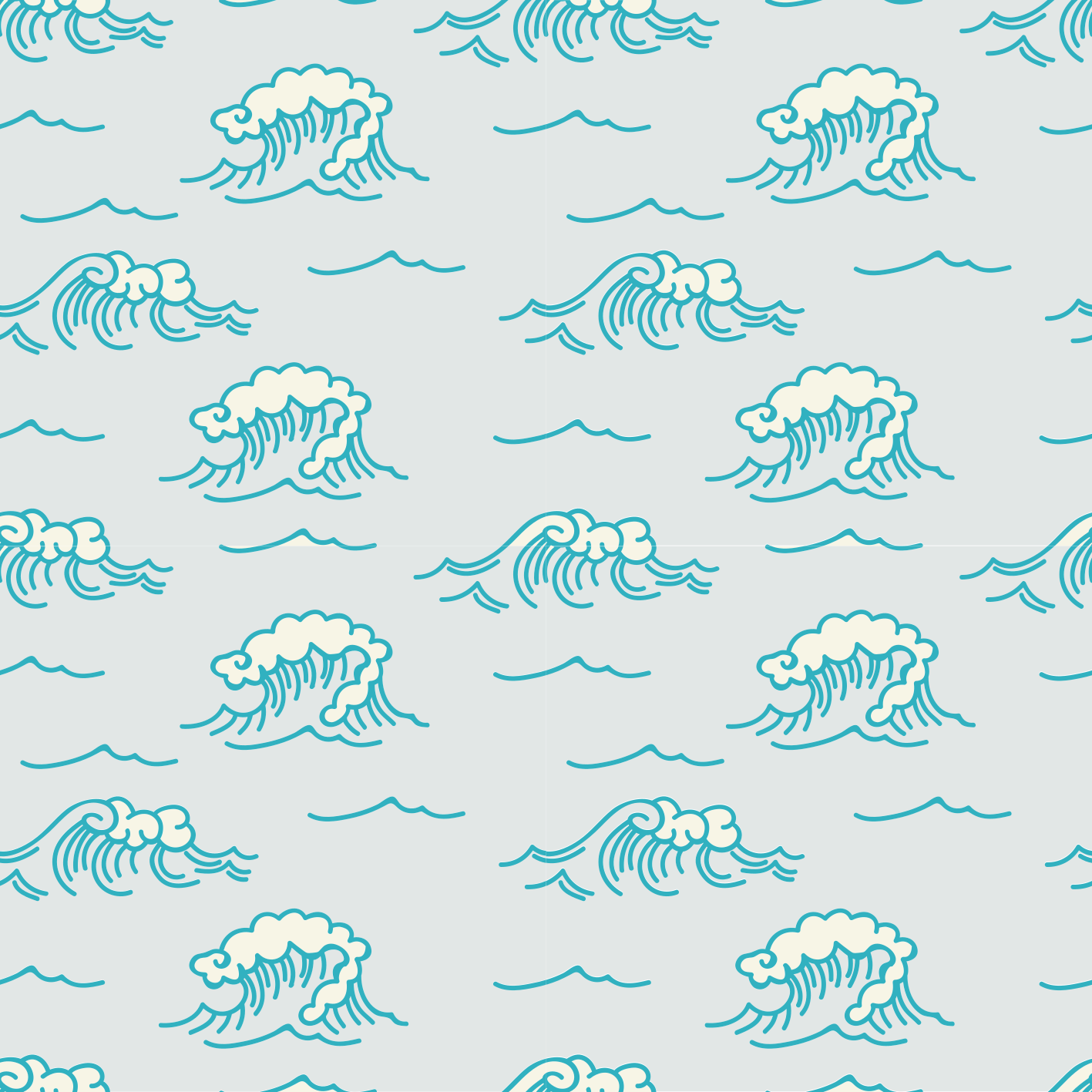 乙烯基花草地毯波浪图案设计 - TenStickers