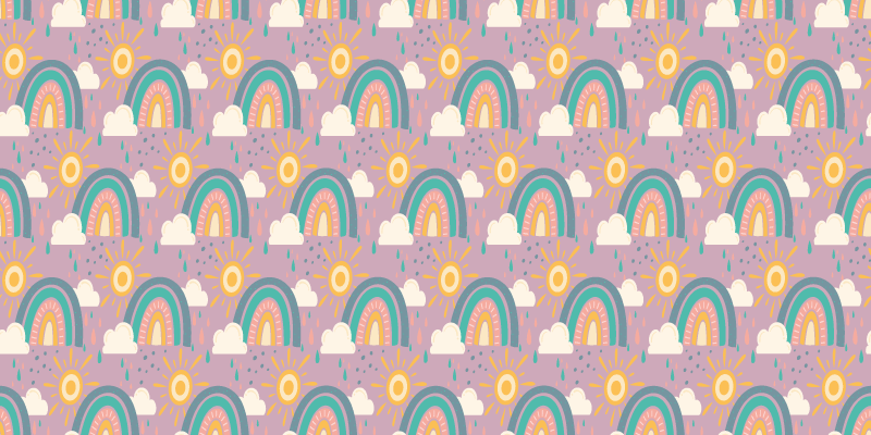 乙烯基花草地毯趣味多彩彩虹 - TenStickers