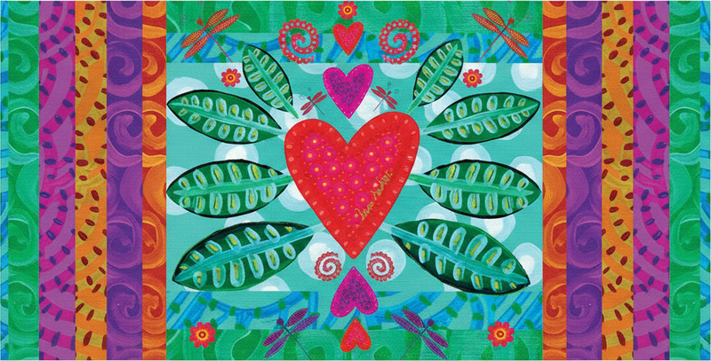 乙烯基地毯客厅色彩缤纷的红心 - TenStickers