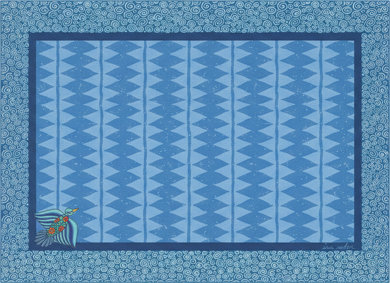 乙烯基地毯客厅蓝鸟图案 - TenStickers