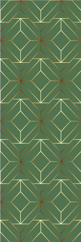 乙烯基地毯几何金边绿色方块 - TenStickers
