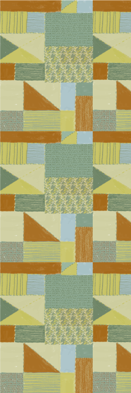 乙烯基地毯几何拼接彩色三角几何设计 - TenStickers