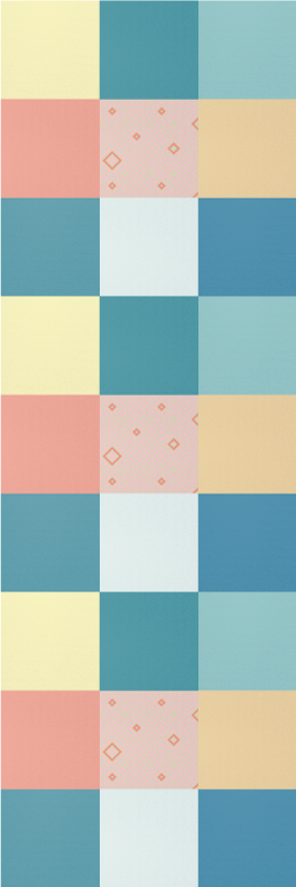 乙烯基地毯几何拼接多彩复古图案 - TenStickers