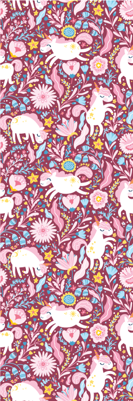 卧室乙烯基地毯美丽独角兽动物图案设计 - TenStickers