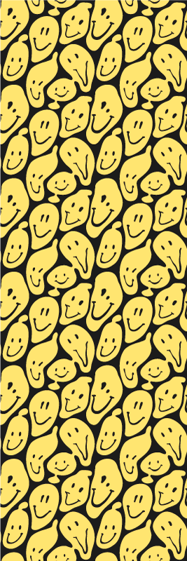 卧室乙烯基地毯涂鸦笑脸设计 - TenStickers