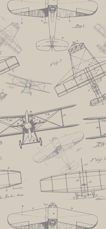 卧室乙烯基地毯复古飞机图案 - TenStickers
