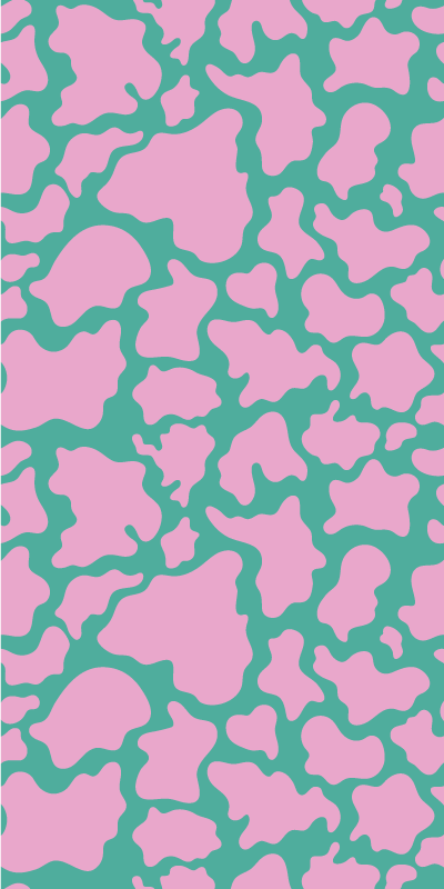 卧室乙烯基地毯色彩丰富的牛纹图案 - TenStickers