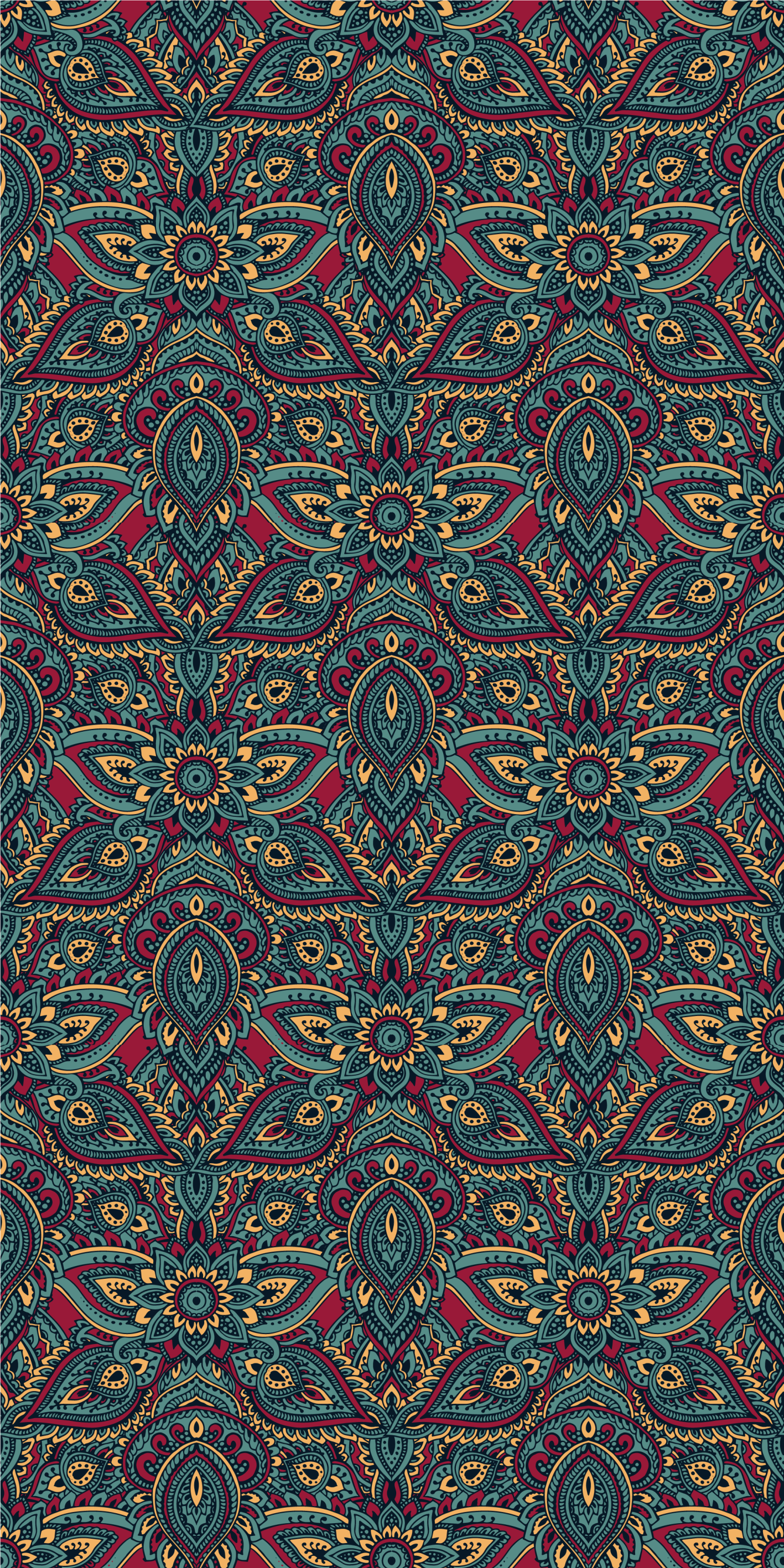 卧室乙烯基地毯红印第安图案 - TenStickers