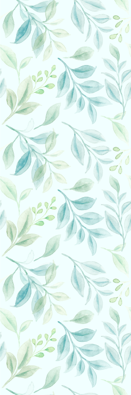 卧室乙烯基地毯绿色细叶设计 - TenStickers