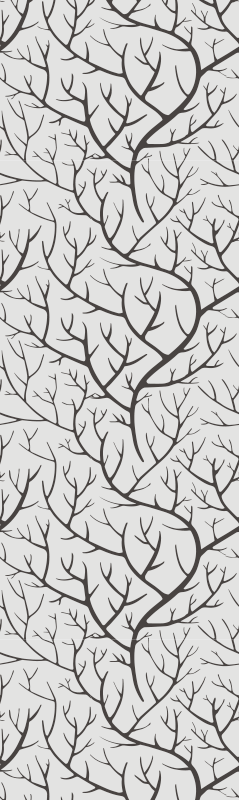 卧室乙烯基地毯，细灰色树枝与鸟儿 - TenStickers