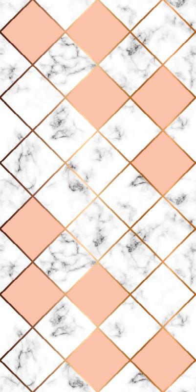 卧室乙烯基地毯几何大理石粉色图案 - TenStickers